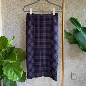 Free people “See you glow” plaid pencil skirt